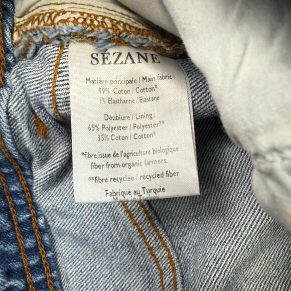 SEZANE Pantalon Droit Justin Straight Leg Jean Size 24 Blue - Picture 8 of 12